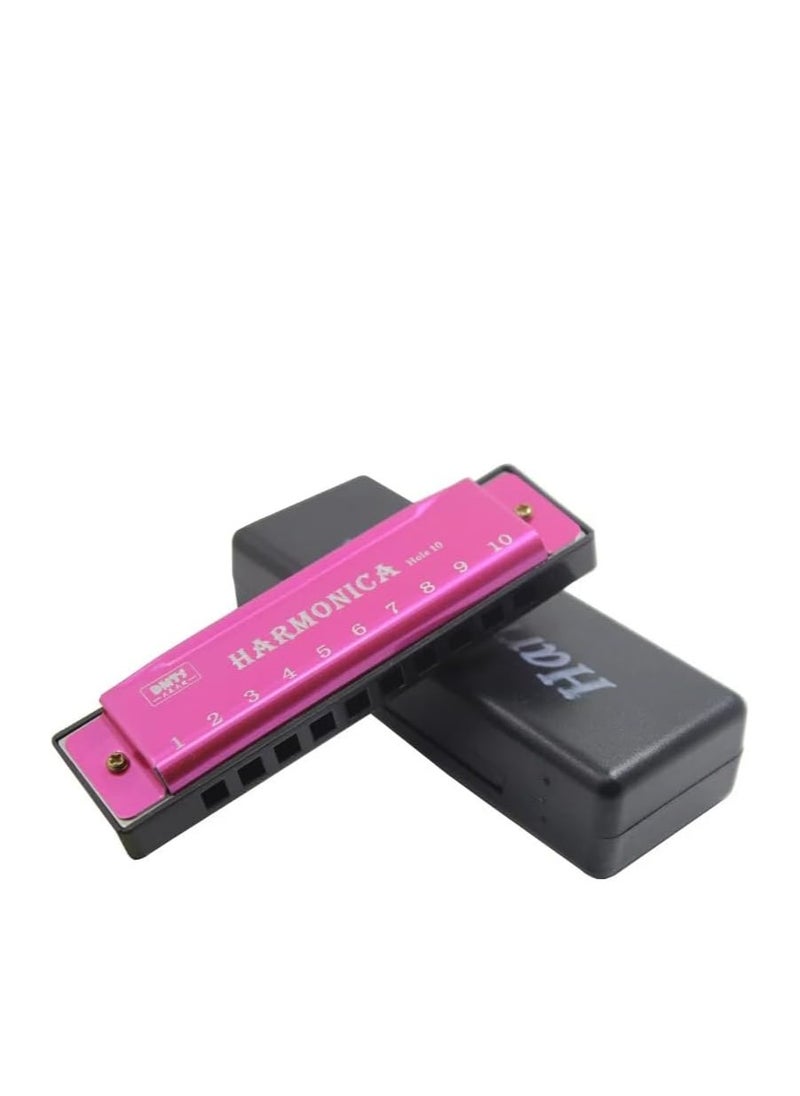 MySouq.co Store Harmonica for Musical Instrument for Beginners with 10 Hole Diatonic Mouth Organ Set with Storage Box Music Boxes 11Cm Long (Red)  - Image 2
