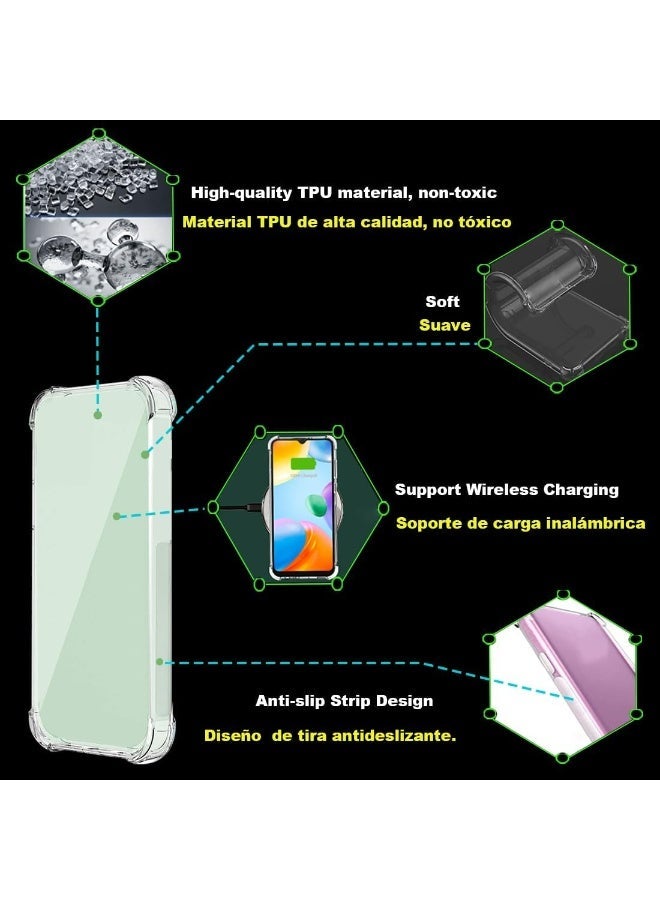 قضية لشرف X9c 5G واضحة TPU أربع زوايا غطاء الحماية العسكرية الشفافة الناعمة - Image 3