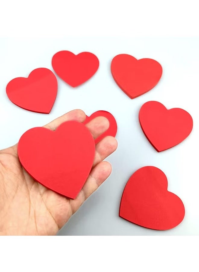 4 Pack Red Heart Shaped Sticky, Notes Cute and Self-Stick Memo Pads for School, Office, Women, and Valentine's Day - Image 4