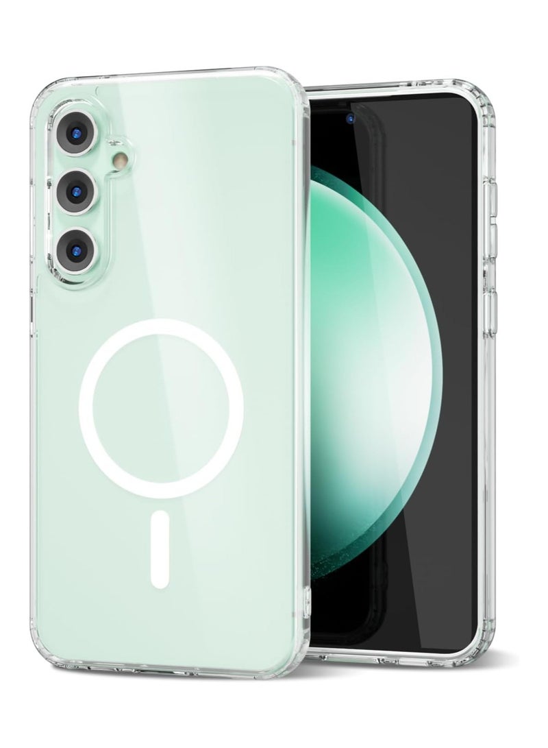 Samsung Galaxy S24 Plus Clear Magnetic Cover Mag Safe Compatible Clear Hard Back Case Shockproof Silicone Frame Edge Bumper Slim Transparent Case for Samsung Galaxy S24 Plus  - Image 1