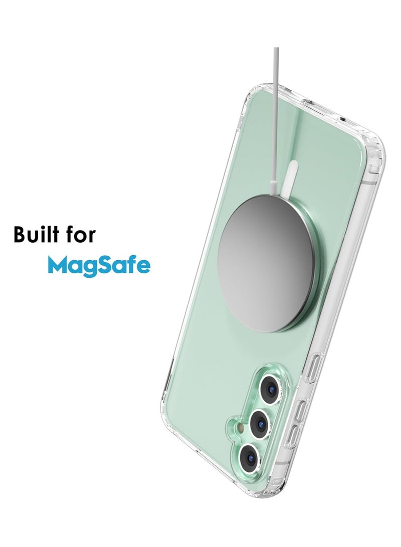 Samsung Galaxy S24 Plus Clear Magnetic Cover Mag Safe Compatible Clear Hard Back Case Shockproof Silicone Frame Edge Bumper Slim Transparent Case for Samsung Galaxy S24 Plus  - Image 3