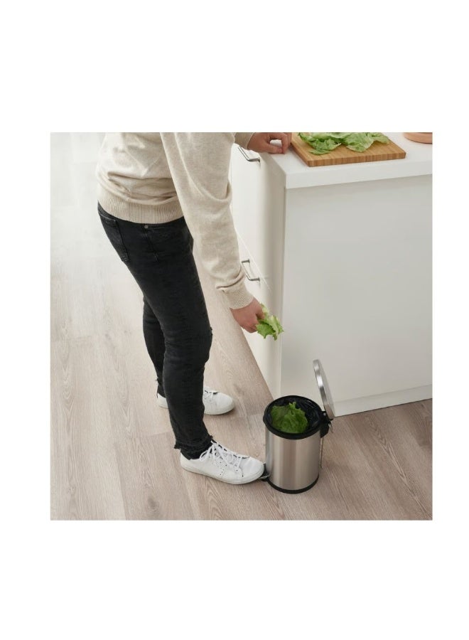 IKEA (IKEA) سنوربا سلة مهملات بدواسة، مصنوعة من الفولاذ المقاوم للصدأ، سعة 5 لترات - Image 4