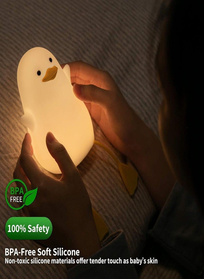Stodern Night Lamp for Kids - Cute Silicone Duck LED Table Lamp, Color Changing with USB Rechargeable Feature, Best Gift for Kids, Toddlers, Boys & Girls, Kids Bedroom Decor, Portable Touch Lamp - Image 3