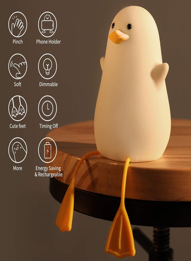 Stodern Night Lamp for Kids - Cute Silicone Duck LED Table Lamp, Color Changing with USB Rechargeable Feature, Best Gift for Kids, Toddlers, Boys & Girls, Kids Bedroom Decor, Portable Touch Lamp - Image 2