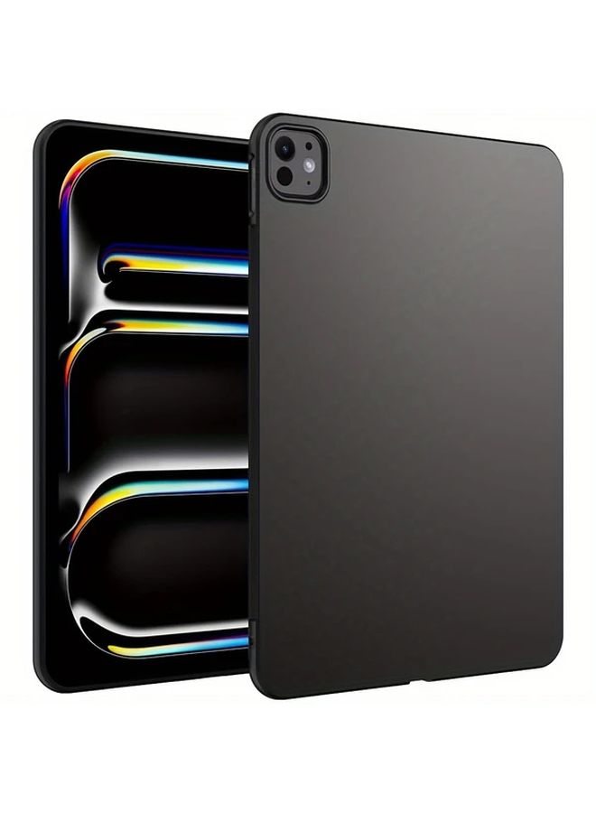 iPad Pro M4 11 Inch Silicone Soft Case Lightweight Non Slip Protective Cover Matte Finish Slim Design Black - Image 1