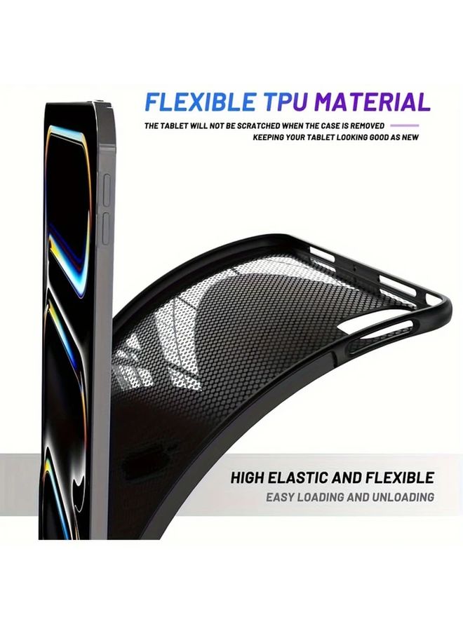 iPad Pro M4 11 Inch Silicone Soft Case Lightweight Non Slip Protective Cover Matte Finish Slim Design Black - Image 4