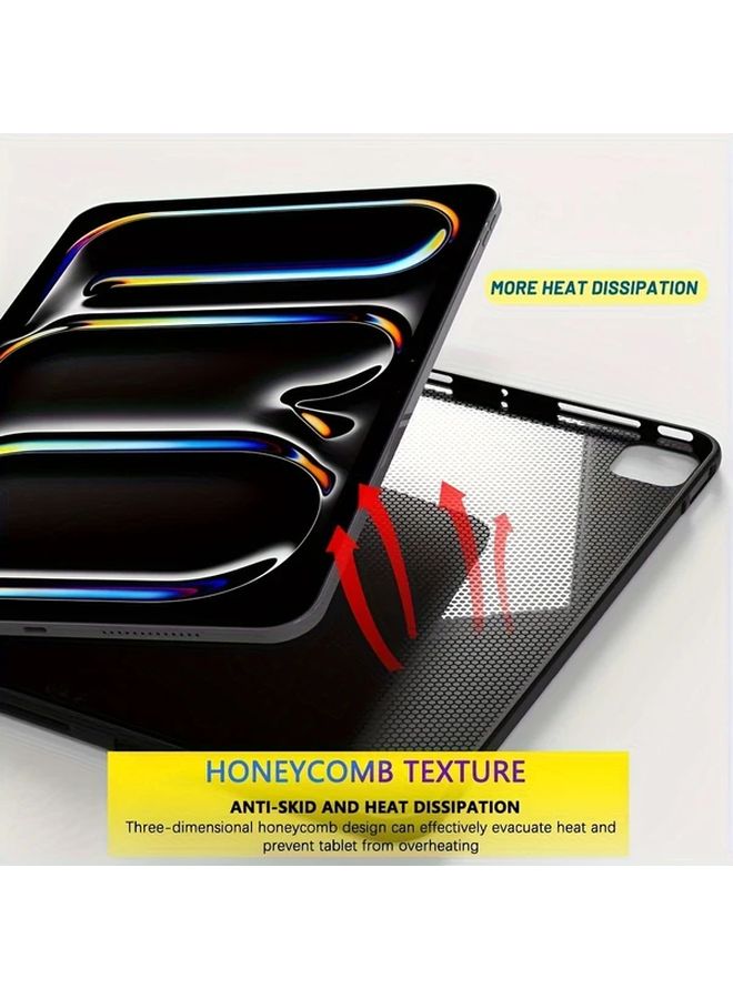 iPad Pro M4 11 Inch Silicone Soft Case Lightweight Non Slip Protective Cover Matte Finish Slim Design Black - Image 5