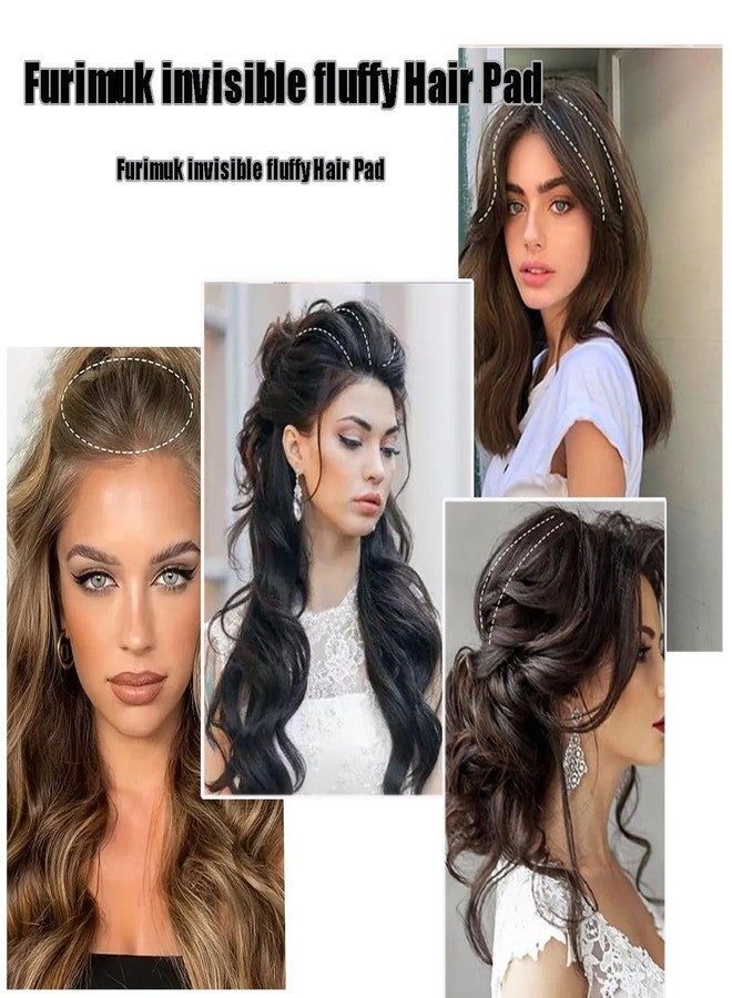 Furimuk 4Pcs Hair Bun Invisible False Hair Clip, Bump It Up Volume Hair Base Fluffy Hair Pad Styling Insert Tool, Princess Styling Volume Increased Pads Hair Accessories for Women (Dark brown) - Image 5