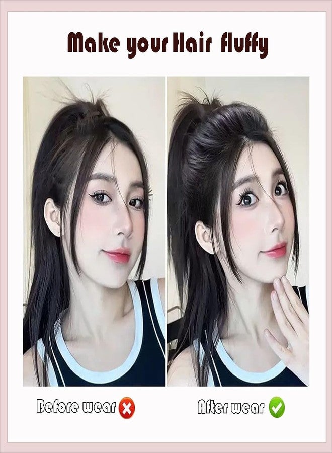 Furimuk 4Pcs Hair Bun Invisible False Hair Clip, Bump It Up Volume Hair Base Fluffy Hair Pad Styling Insert Tool, Princess Styling Volume Increased Pads Hair Accessories for Women (Dark brown) - Image 4