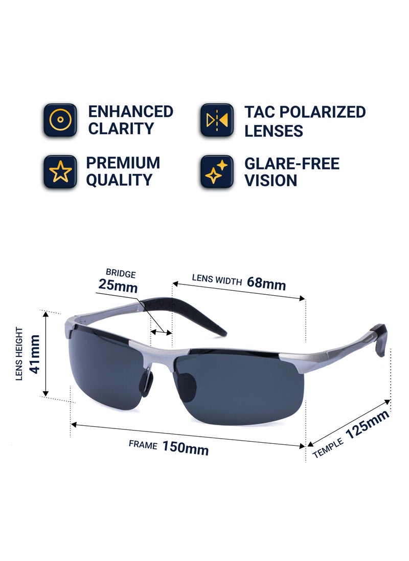 flâneur - Sport Polarized Oval Framed Sunglasses For Women and Men Black - Image 1