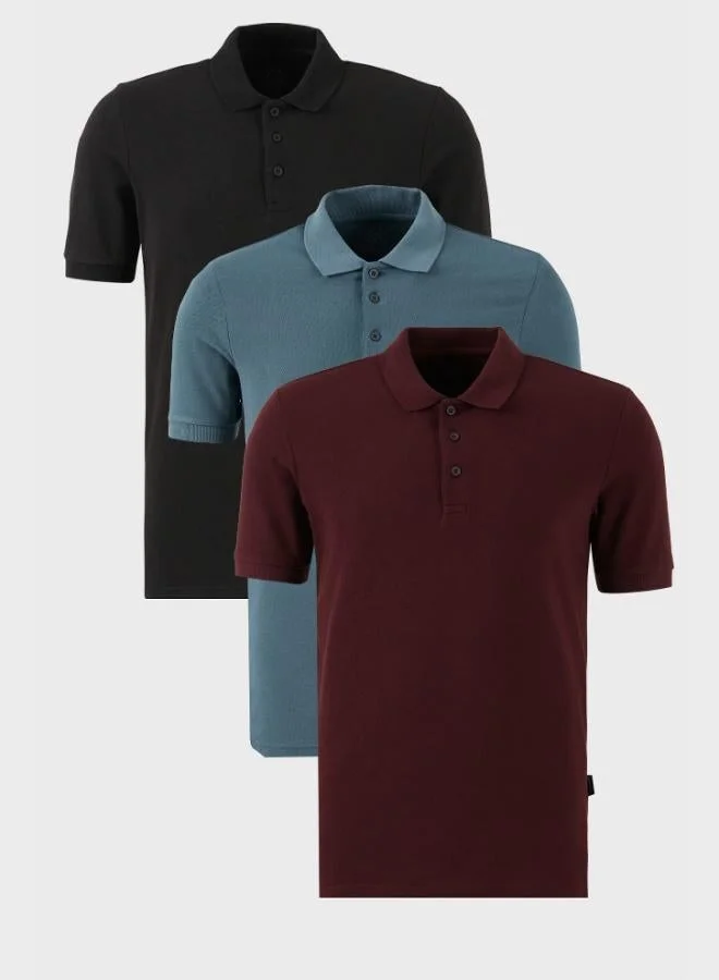 بوراتي تيشيرت رجالي بولو قطن من بوراتي عبوة من  قطع