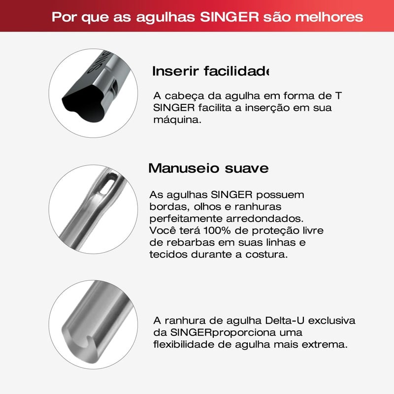 SINGER 10-Pack Stretch 2045 Sewing Machine Needles, Size 90/14 - Image 3