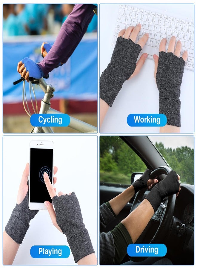 Twistover 6 Pairs Crochet Stress Relief Gloves for Pain Fingerless Arthritis Compression Lightweight Hand Gloves with Finger Holes for Women Men Crocheting Craft Sewing Typing Daily - Image 5