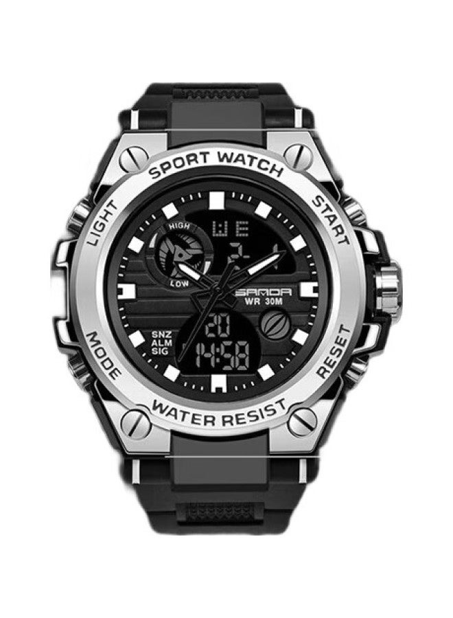 Sanda Men'S Watch For Students, Sports, Teenagers, Middle And High School Students, Alarm Clock, Electronic Watch, Back-To Gift, 739 Black And Blue - Image 3