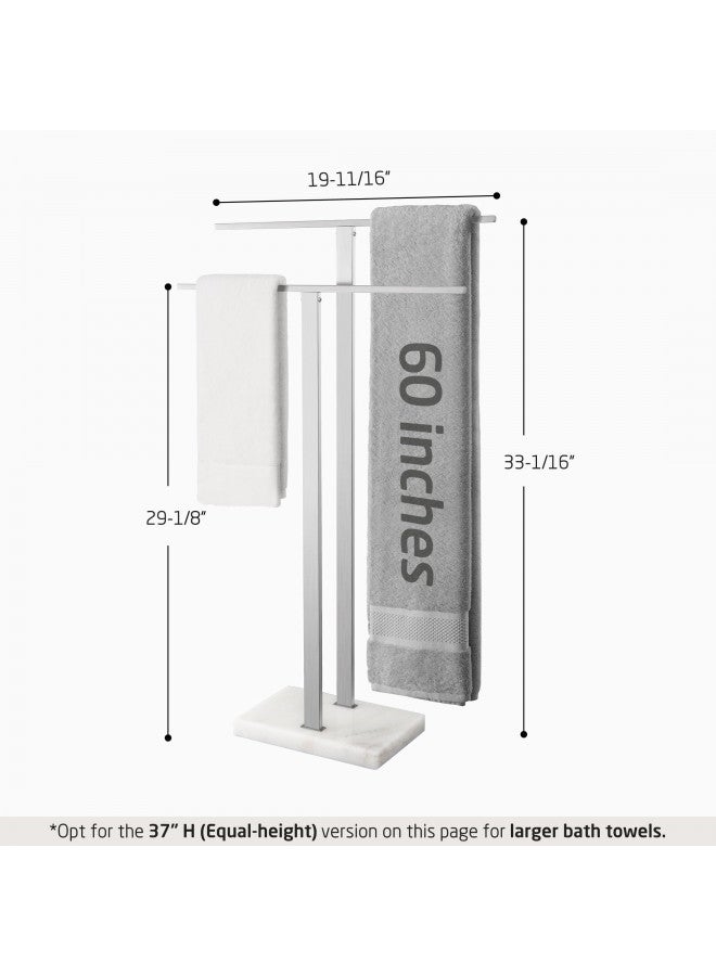 KES Standing Towel Rack 2-Tier Towel Rack Stand with Marble Base for Bathroom Floor, Upgrade Steady Design, Pro-Grade 18/8 Stainless Steel Brushed Finish, BTH217-2 - Image 5