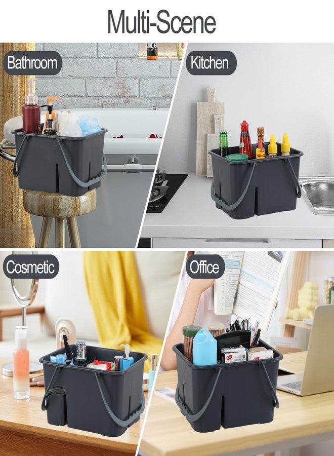 Xyskin Portable Shower Caddy Basket with Handle, Plastic Cleaning Caddy Bathroom Organizer Tote for College Dorm Essentials, Bath Storage, Grey - Image 4