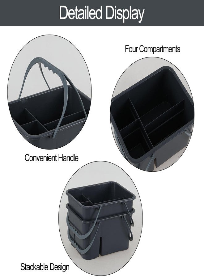Xyskin Portable Shower Caddy Basket with Handle, Plastic Cleaning Caddy Bathroom Organizer Tote for College Dorm Essentials, Bath Storage, Grey - Image 3