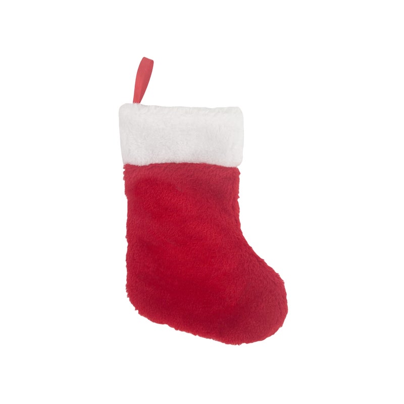 CHRISTMAS MAGIC Plush Stocking Red 25cm