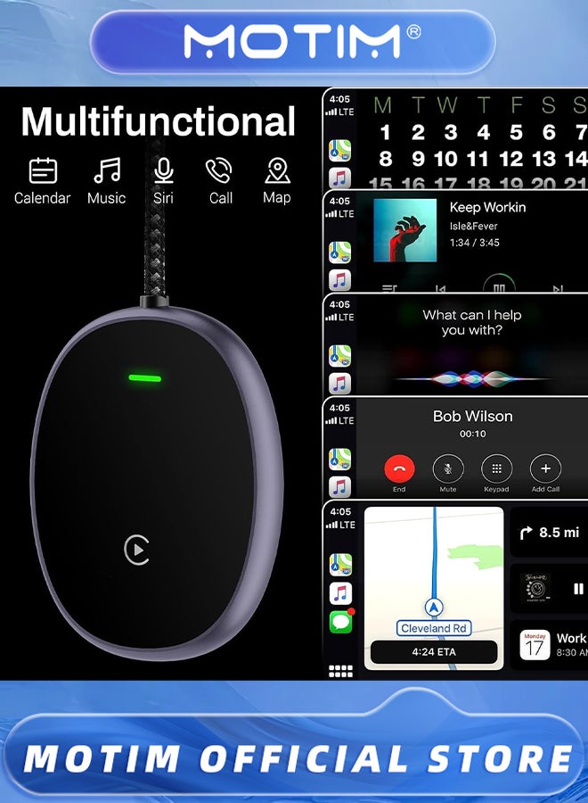 موتيم محول كار بلاي لاسلكي محول تحكم لاسلكي بلوتوث متوافق مع iPhone iOS 10 ونظام كار بلاي السلكي - Image 4
