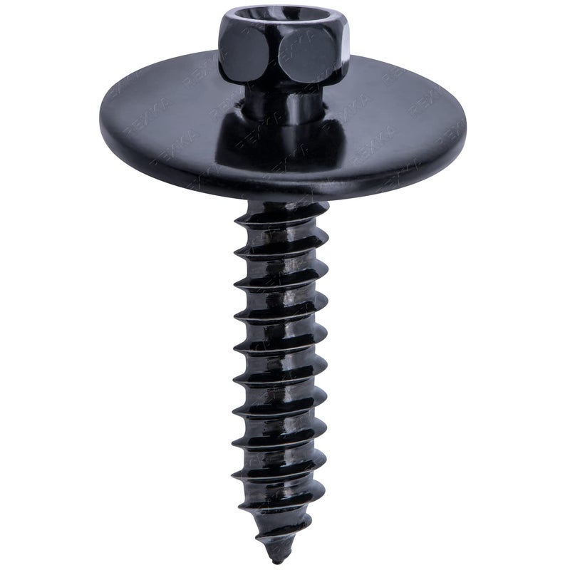Rexka 50pcs Fender Liner Bumper Cover Tapping Screw Bolt W710763S901 Compatible with Ford Lincoln Edge Expedition Explorer F150 Fiesta Flex Taurus Mark LT MKT MKX Navigator N801169S900