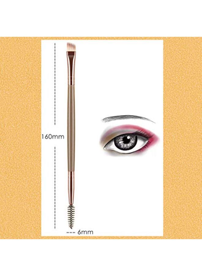 KingMas Angled Eyebrow Brush, Professional Eye Brow Brush And Spoolie Brush (Dark Brown)  - Image 5