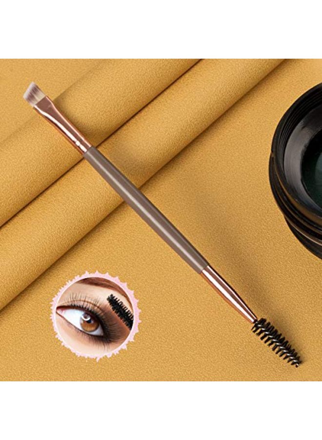 KingMas Angled Eyebrow Brush, Professional Eye Brow Brush And Spoolie Brush (Dark Brown)  - Image 4