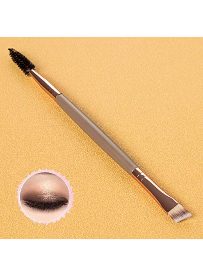 KingMas Angled Eyebrow Brush, Professional Eye Brow Brush And Spoolie Brush (Dark Brown)  - Image 3