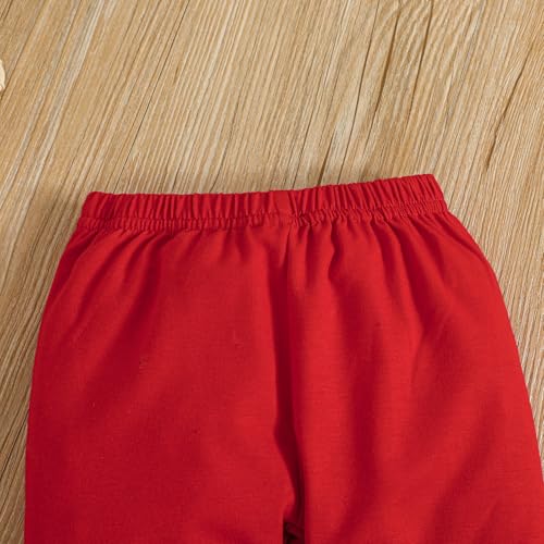 ODIMAME My 1St Valentines Baby Boy Outfits 12-18 Months Infant Romper Clothes Pants Set Cute Hat Red 100cm - Image 5