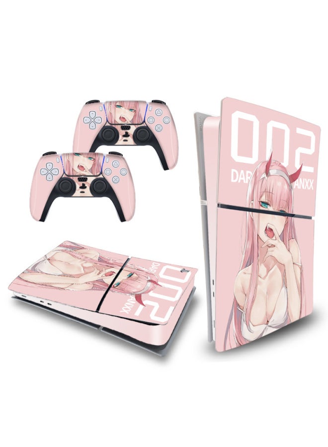 Loquat PS5slim Digital Version Game Machine Sticker Protective Color Film Skinstick Pain Sticker PS5SLIM Cartoon Film-Color:18 (digital Version) - Image 1