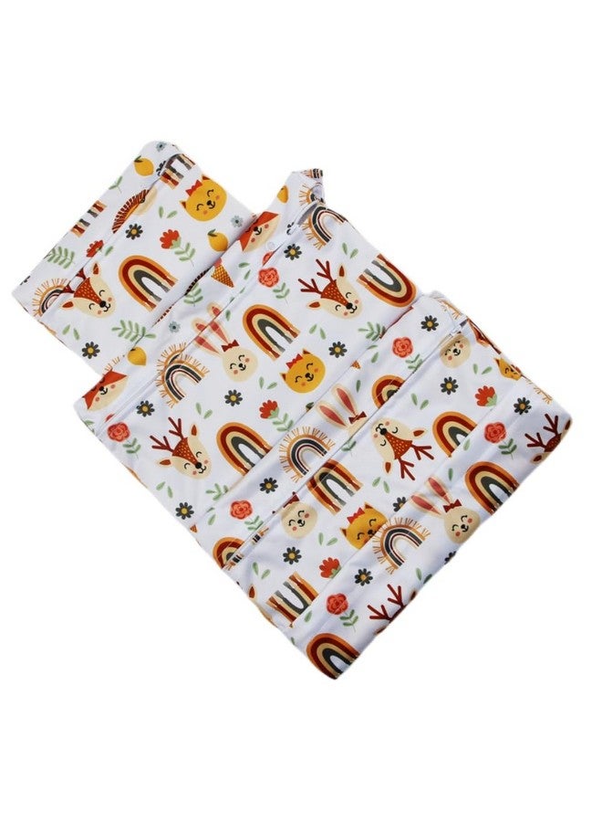 أسينابي حقيبة حفاضات قماشية من Asenappy، 3 قطع، مقاومة للماء وقابلة لإعادة الاستخدام، مع جيبين بسحاب، مناسبة للسفر والشاطئ وحمام السباحة ورعاية الأطفال ومستلزمات اليوجا والجيم، مناسبة لملابس السباحة أو الملابس المبللة (لون ثعلب قوس قزح) - Image 4