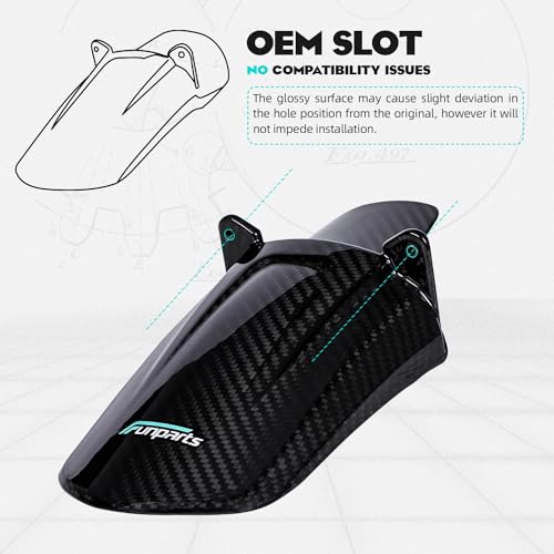 Funparts Sur Ron Rear Cushion Fender,Carbon Fiber Motorcycle Fender Mud Guard for Surron Sur Ron Light Bee X/S Segway X260 X160 Electric Dirt Bike - Image 3