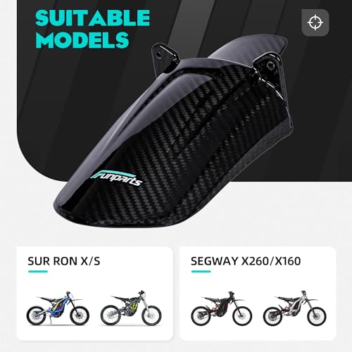 Funparts Sur Ron Rear Cushion Fender,Carbon Fiber Motorcycle Fender Mud Guard for Surron Sur Ron Light Bee X/S Segway X260 X160 Electric Dirt Bike - Image 2