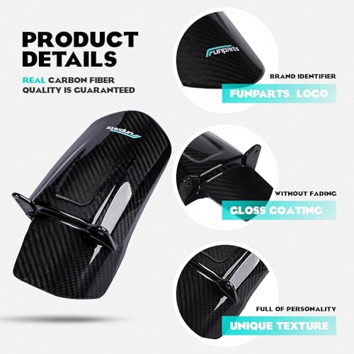 Funparts Sur Ron Rear Cushion Fender,Carbon Fiber Motorcycle Fender Mud Guard for Surron Sur Ron Light Bee X/S Segway X260 X160 Electric Dirt Bike - Image 4