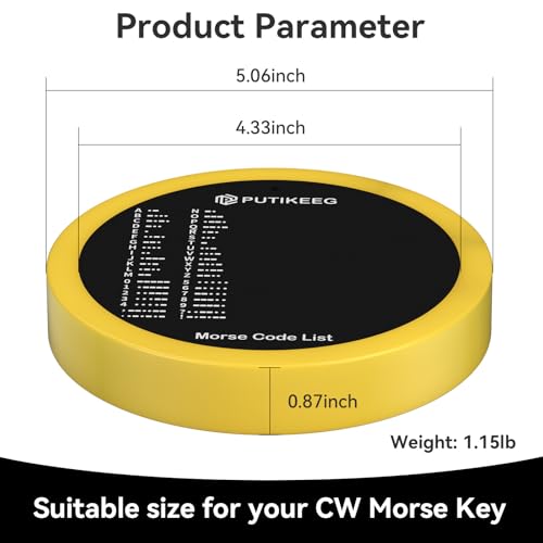 PUTIKEEG Morse Code Round Table Key morse code List Learning Shortwave Radio (Yellow) - Image 2