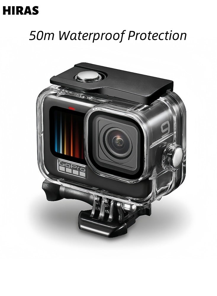 Hiras Waterproof Camera Case with 3 Lens Filter for GoPro Hero 12/11/10/9, Underwater Dive Case 50m Waterproof Protection, Action Camera Accessory - Image 2