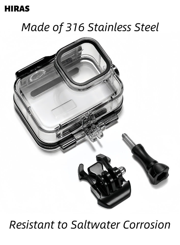 Hiras Waterproof Camera Case with 3 Lens Filter for GoPro Hero 12/11/10/9, Underwater Dive Case 50m Waterproof Protection, Action Camera Accessory - Image 4