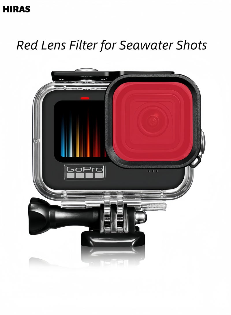 Hiras Waterproof Camera Case with 3 Lens Filter for GoPro Hero 12/11/10/9, Underwater Dive Case 50m Waterproof Protection, Action Camera Accessory - Image 5