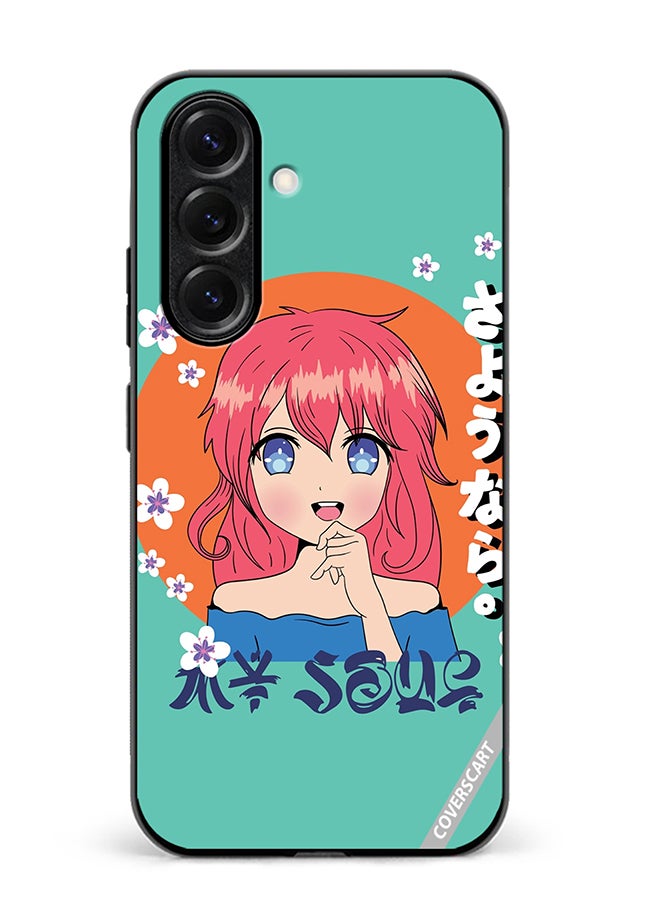 VR CREATIVE Protective Case Cover For Samsung Galaxy S25 Japanese Gril Text Means Good Bye Design Multicolour