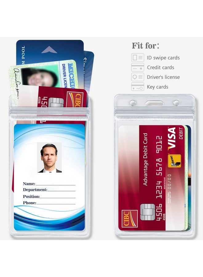 Kaptron Id Badge Holder With Metal Badge Clips Waterproof Sealable Clear Plastic Vertical Id Card Holder For Work Id Key Card Driver’S License (Vertical 10 Pack) - Image 3