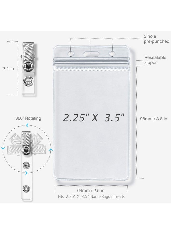 Kaptron Id Badge Holder With Metal Badge Clips Waterproof Sealable Clear Plastic Vertical Id Card Holder For Work Id Key Card Driver’S License (Vertical 10 Pack) - Image 4