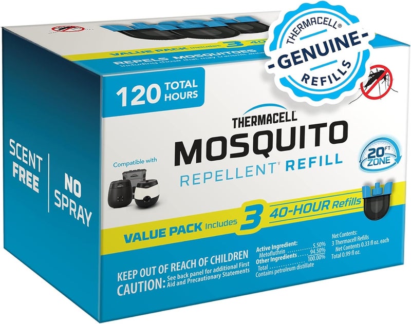 Thermacell Rechargeable Mosquito Repeller Refills Advanced Repellent Formula Provides 20 Foot Protection Zone Compatible with Thermacell ESeries  Radius Only No DEET Spray or Flame - Image 1