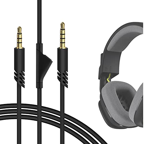 GEEKRIA Audio Cable Compatible with Astro A10 Gen 2, A10, A30, A40, A40TR Gaming Headsets Cable, 3.5mm Aux Replacement Stereo Cord with Mute Control for Headset, Xbox One, PS4 (6.5ft/2m) - Image 1