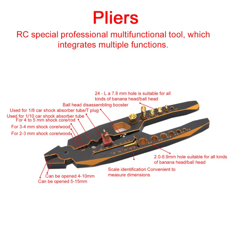 Multi-function Shock-absorbing Car Model Pliers Multipurpose Remotely Control Car Assembly Maintenance Tool Ball End Screw Clamp Pliers - Image 4