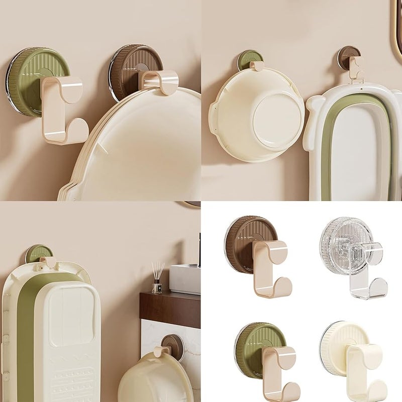 Transparent Strong Adhesive Wall Hook For Bathroom Organization Holds Basins No Drilling - Image 3