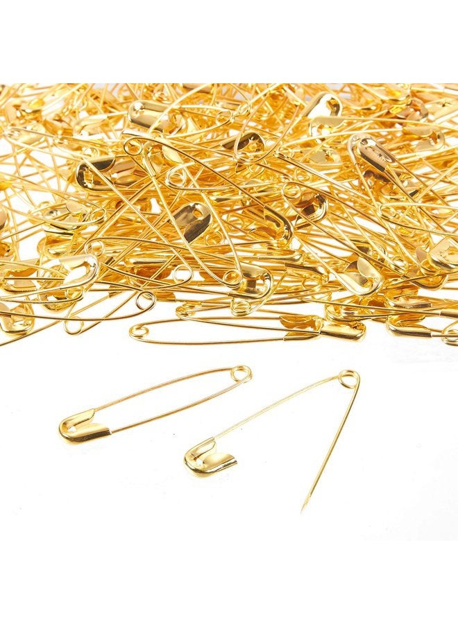 Juvale 400-Count Safety Pins - Large Safety Pins for Garment Repair, Quilting, Jewelry Making, Gold - 1.7 x 0.4 Inches - Image 1