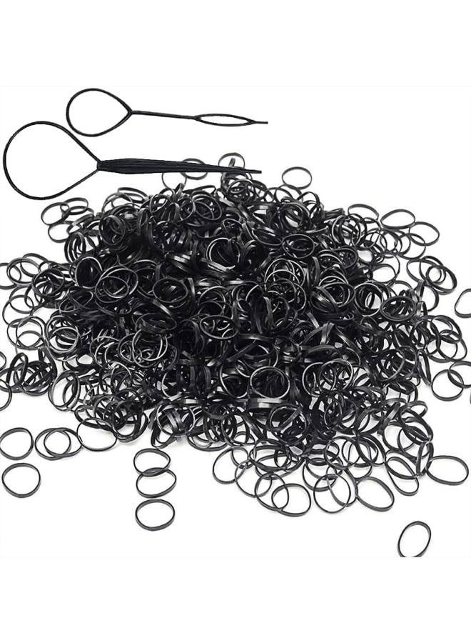 Mini Elastic Hair Ties – Soft Rubber Bands for Baby Girls & Kids | No Pull Ponytail Holders | Gentle, Durable Polybands（2Pack：Mixing colors and black） - Image 2