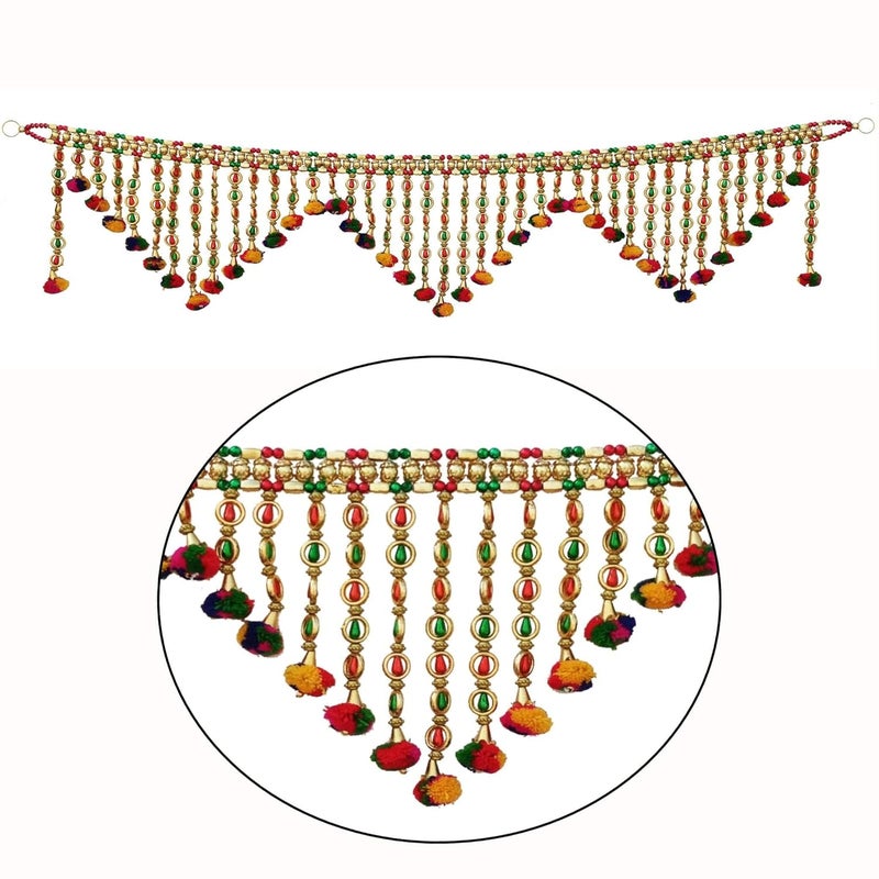 CREYENTES Handmade Fine Art Multi Zula Jummar Pearl Plastic Beads Door HangingBandarwalToran Garlands for HouseMandirTemple Decorations 3 Feet JUMMAR - Image 5