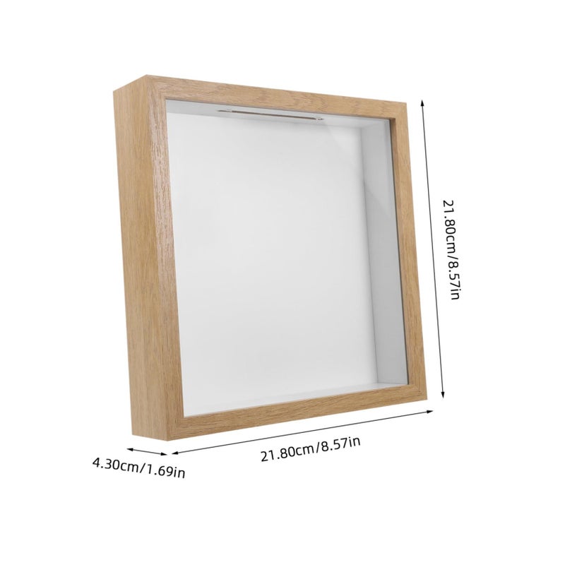 Wooden Shadow Box Frame For Photos Stamps Tickets Souvenir Display Case - Image 3