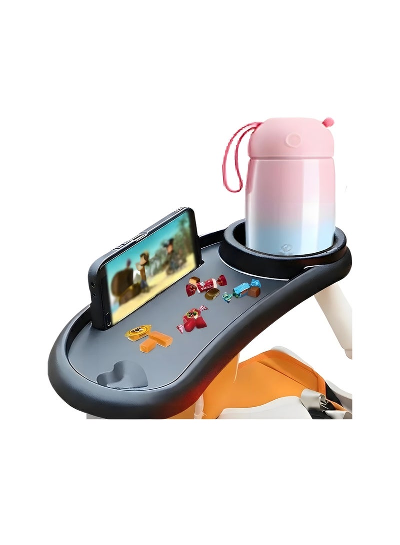 Beauenty Stroller Tray with Cup Holder,Universal Stroller Snack Tray/Stroller Cup,Multifunctional Child Snack Tray Stroller Organizer for Convenient Outings And Traveling,Stroller Accessories - Image 1