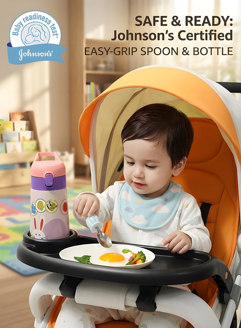 Beauenty Stroller Tray with Cup Holder,Universal Stroller Snack Tray/Stroller Cup,Multifunctional Child Snack Tray Stroller Organizer for Convenient Outings And Traveling,Stroller Accessories - Image 3